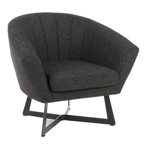 Lumisource Portman Contemporary Club Chair in Black Metal and Black Noise Fabric