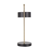 Lumisource Puck Contemporary Table Lamp in Gold and Black Metal