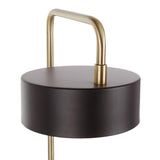 Lumisource Puck Contemporary Table Lamp in Gold and Black Metal
