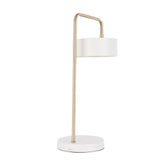 Lumisource Puck Contemporary Table Lamp in Gold and White Metal