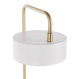 Lumisource Puck Contemporary Table Lamp in Gold and White Metal