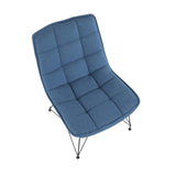 Lumisource Quad Contemporary Accent Chair in Black and Blue Fabric