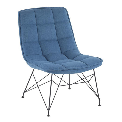 Lumisource Quad Contemporary Accent Chair in Black and Blue Fabric