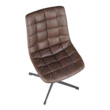 Lumisource Quad Contemporary Chair in Black Metal and Dark Brown Fabric