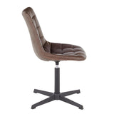 Lumisource Quad Contemporary Chair in Black Metal and Dark Brown Fabric