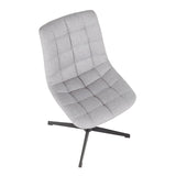 Lumisource Quad Contemporary Chair in Black Metal and Grey Fabric