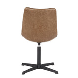 Lumisource Quad Contemporary Chair in Black Metal and Light Brown Fabric