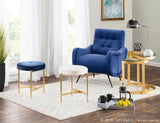Lumisource Rafael Contemporary Lounge Chair in Black Metal and Blue Velvet