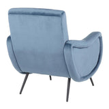 Lumisource Rafael Contemporary Lounge Chair in Black Metal and Teal Velvet