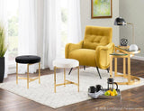 Lumisource Rafael Contemporary Lounge Chair in Black Metal and Yellow Velvet