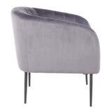 Lumisource Renee Contemporary Accent Chair in Black Metal and Grey Velvet