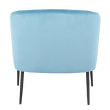 Lumisource Renee Contemporary Accent Chair in Black Metal and Turquoise Velvet