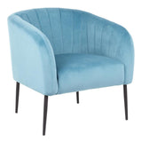 Lumisource Renee Contemporary Accent Chair in Black Metal and Turquoise Velvet