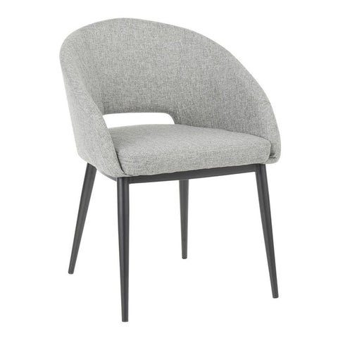 Lumisource Renee Contemporary Chair in Black Metal Legs & Grey Fabric