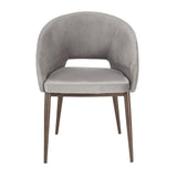 Lumisource Renee Contemporary Chair in Copper Metal Legs with Silver Velvet