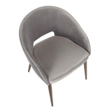 Lumisource Renee Contemporary Chair in Copper Metal Legs with Silver Velvet