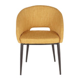 Lumisource Renee Contemporary Chair in Espresso Metal Legs with Yellow Fabric
