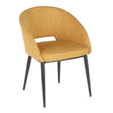 Lumisource Renee Contemporary Chair in Espresso Metal Legs with Yellow Fabric