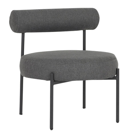 Lumisource Rhonda Contemporary Accent Chair in Black Steel and Charcoal Fabric