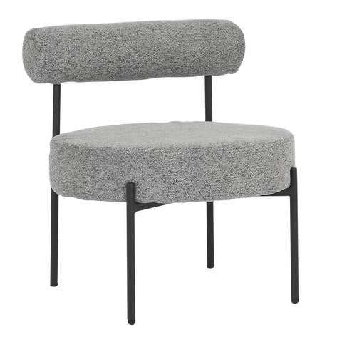 Lumisource Rhonda Contemporary Accent Chair in Black Steel and Grey Noise Fabric