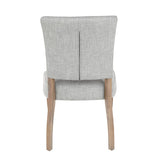 Lumisource Rita Contemporary Dining Chair in Ash Brown Wooden Legs and Green/Grey Fabric - Set of 2