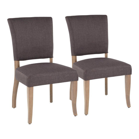 Lumisource Rita Contemporary Dining Chair in Ash Brown Wooden Legs and Grey Fabric - Set of 2