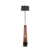 Lumisource Robyn Mid-Century Modern Floor Lamp in Walnut Wood and Black Shade