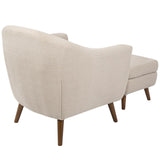 Lumisource Rockwell Mid-Century Modern Accent Chair and Ottoman in Beige