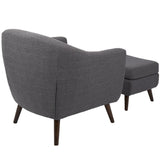 Lumisource Rockwell Mid-Century Modern Accent Chair and Ottoman in Charcoal Grey