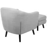 Lumisource Rockwell Mid-Century Modern Accent Chair and Ottoman in Light Grey Noise Fabric