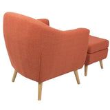 Lumisource Rockwell Mid-Century Modern Accent Chair and Ottoman in Orange