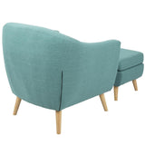 Lumisource Rockwell Mid-Century Modern Accent Chair and Ottoman in Teal