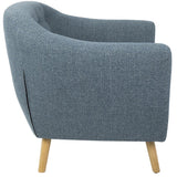 Lumisource Rockwell Mid-Century Modern Accent Chair with Noise Fabric in Blue