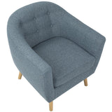 Lumisource Rockwell Mid-Century Modern Accent Chair with Noise Fabric in Blue