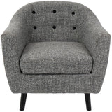 Lumisource Rockwell Mid-Century Modern Accent Chair with Noise Fabric in Dark Grey