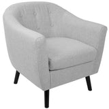 Lumisource Rockwell Mid-Century Modern Accent Chair with Noise Fabric in Light Grey Noise Fabric