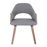 Lumisource Rollo Mid-Century Modern Dining Chair in Walnut Wood and Charcoal Fabric - Set of 2