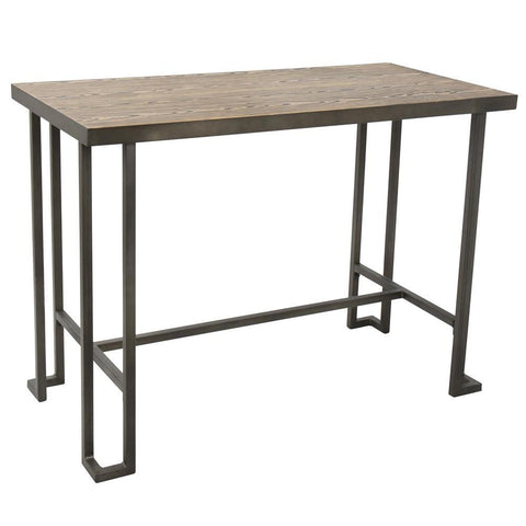 Lumisource Roman Industrial Counter Table in Antique and Brown