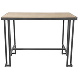 Lumisource Roman Industrial Counter Table in Grey and Natural
