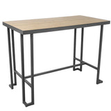 Lumisource Roman Industrial Counter Table in Grey and Natural