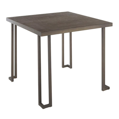 Lumisource Roman Industrial Dinette Table in Antique Metal and Espresso Bamboo