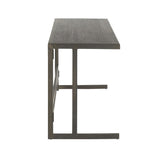 Lumisource Roman Industrial Office Desk in Antique Metal and Espresso Wood-Pressed Grain Bamboo