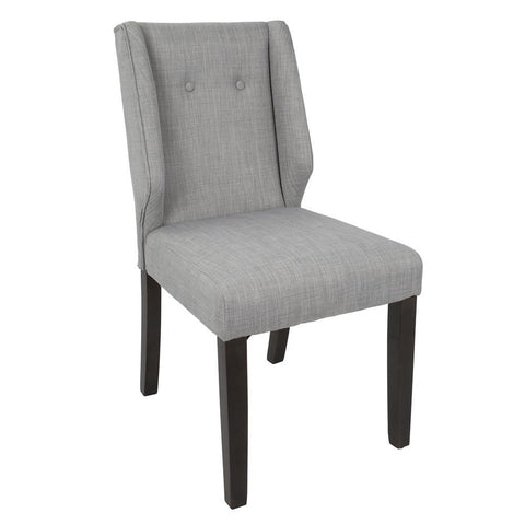 Lumisource Rosario Contemporary Dining Chair in Walnut and Light Grey - Set of 2