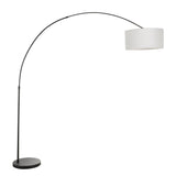 Lumisource Salon Contemporary Floor Lamp with Black Base and Grey Shade