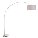 Lumisource Salon Contemporary Floor Lamp with Satin Nickel Base and Grey Shade