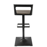 Lumisource Samurai Industrial Adjustable Barstool in Black and Espresso