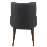 Lumisource Santiago Mid-Century Modern Dining/Accent Chair in Walnut with Charcoal Fabric - Set of 2