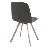 Lumisource Sedona Industrial Dining Chair in Brushed Antique Metal and Vintage Black - Set of 2