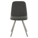 Lumisource Sedona Industrial Dining Chair in Brushed Antique Metal and Vintage Black - Set of 2