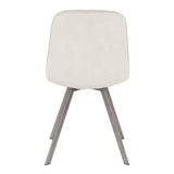 Lumisource Sedona Industrial Dining Chair in Brushed Antique Metal and Vintage Cream - Set of 2